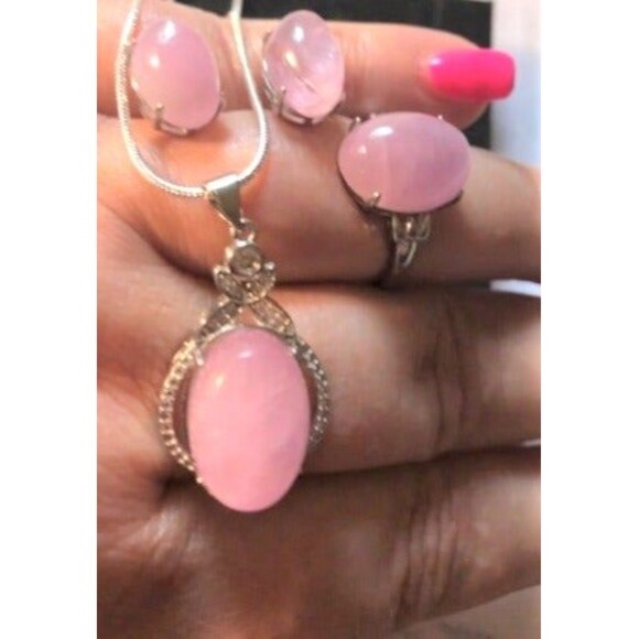 Kunzite Ring, Earring & Pendant Set - Picture 3 of 10